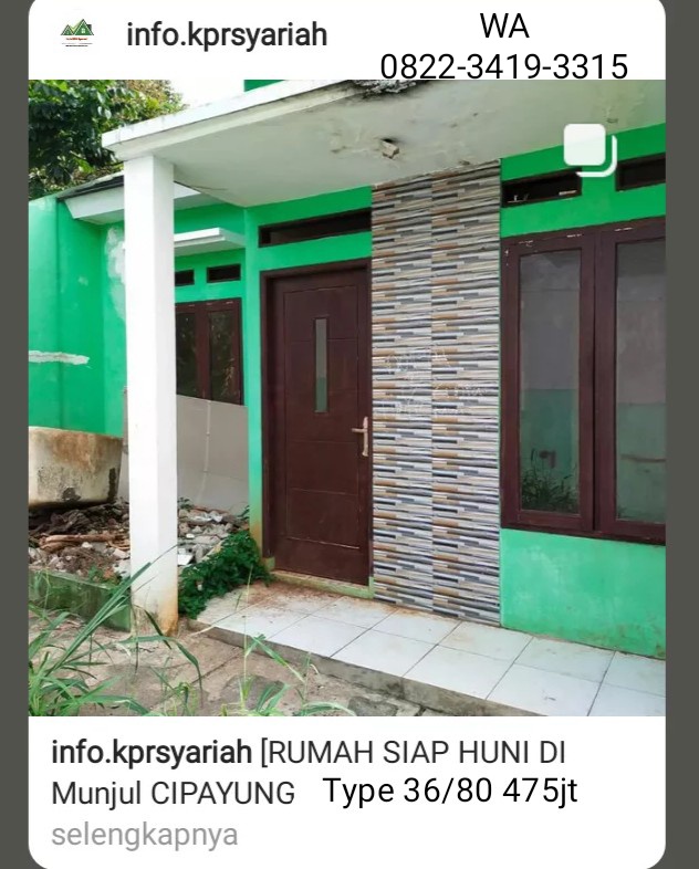 Rumah siap huni Munjul Cipayung Jakarta Timur 475jt