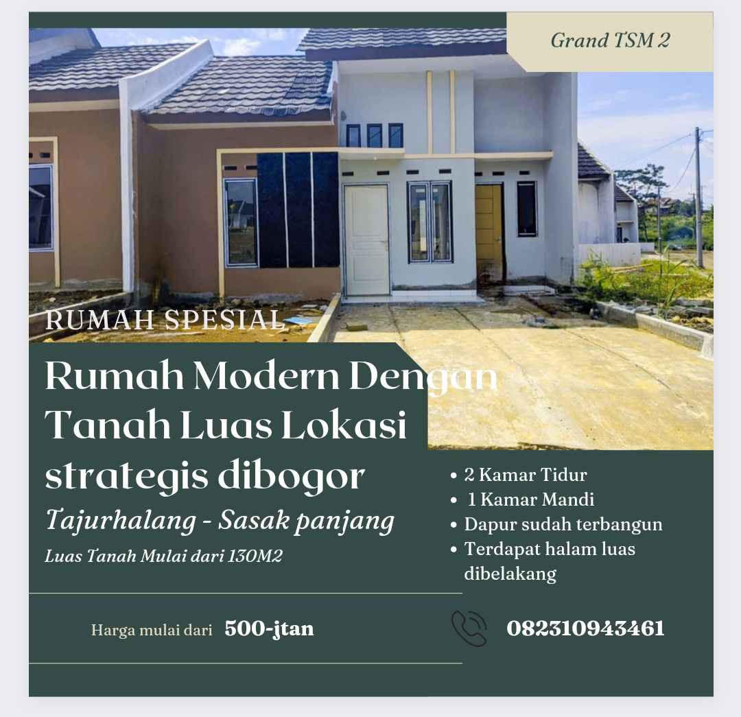 RUMAH ASRI DAN NYAMAN LUAS TANAH LUAS BEBAS BANJIR DIBOGOR GRAND