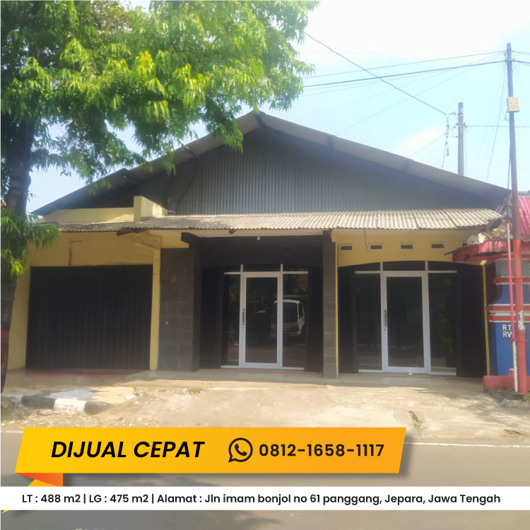 Dijual cepat Kantor gudang rumah tanah besar di jepara