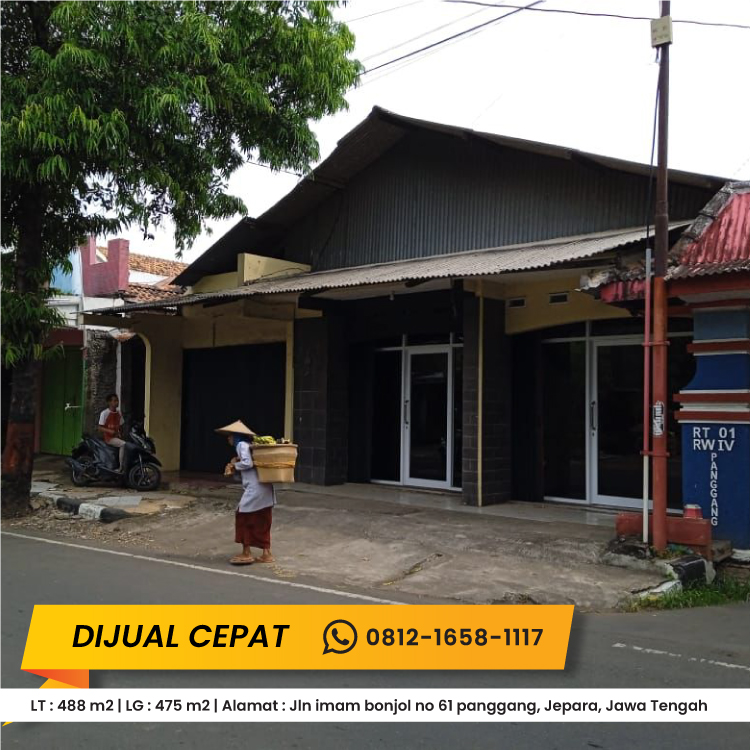 Dijual cepat Kantor gudang rumah tanah besar di jepara