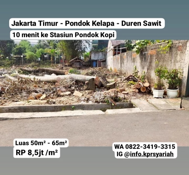 Tanah kavling Pondok Kelapa Duren Sawit Jakarta Timur