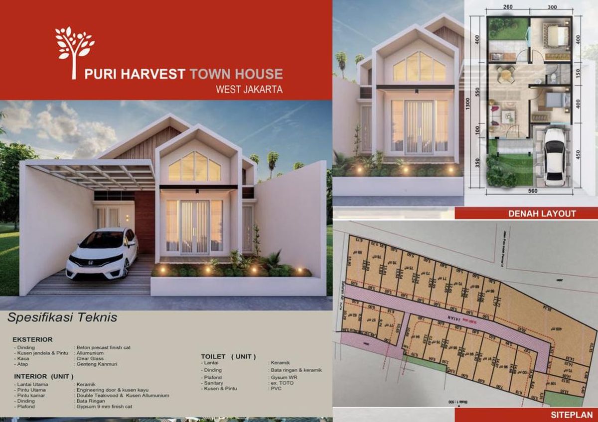 Dijual Rumah Puri Harvest Townhouse, Duri Kosambi, Jakarta Barat