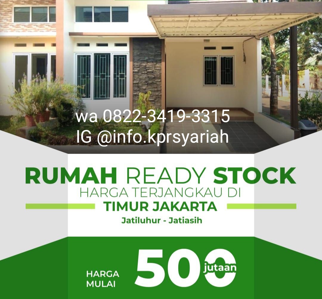 Rumah Jatiasih Bekasi readystok di timur Jakarta