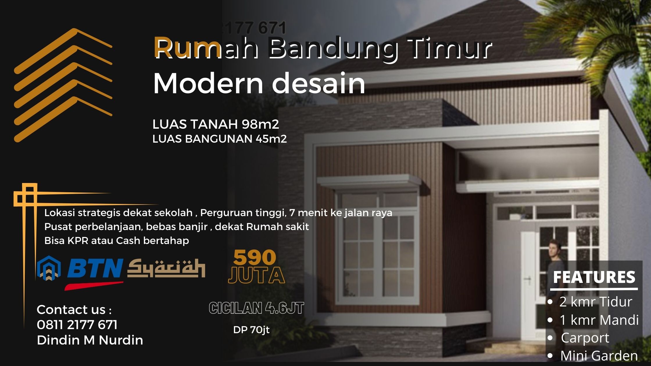 Rumah Bandung Timur type 45/98 Mekar Indah Cibiru Bandung