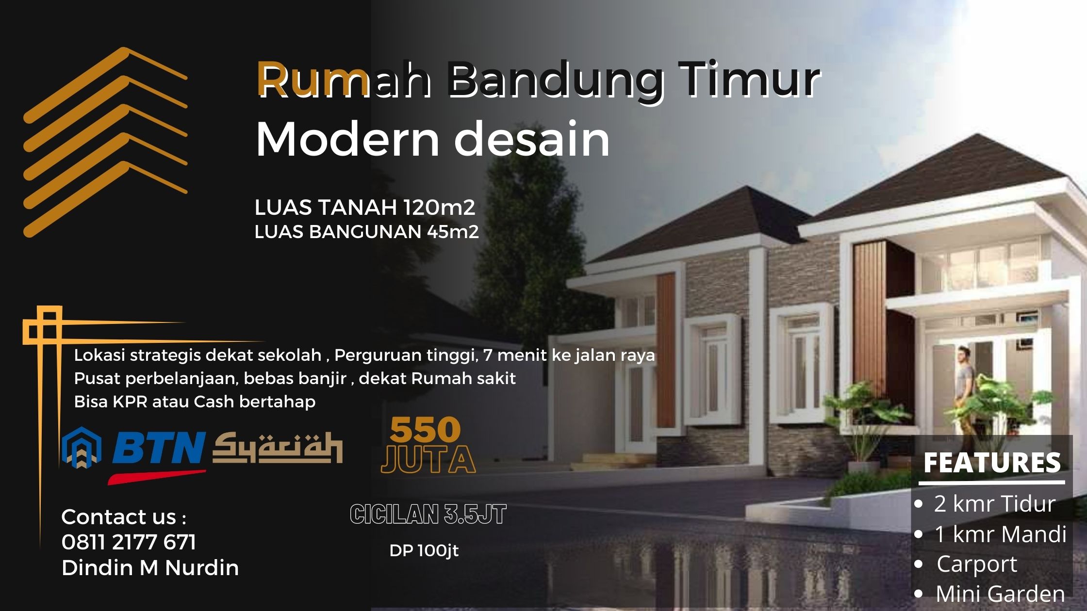 Rumah Bandung Timur type 45/120 Cibiru Hilir Bandung