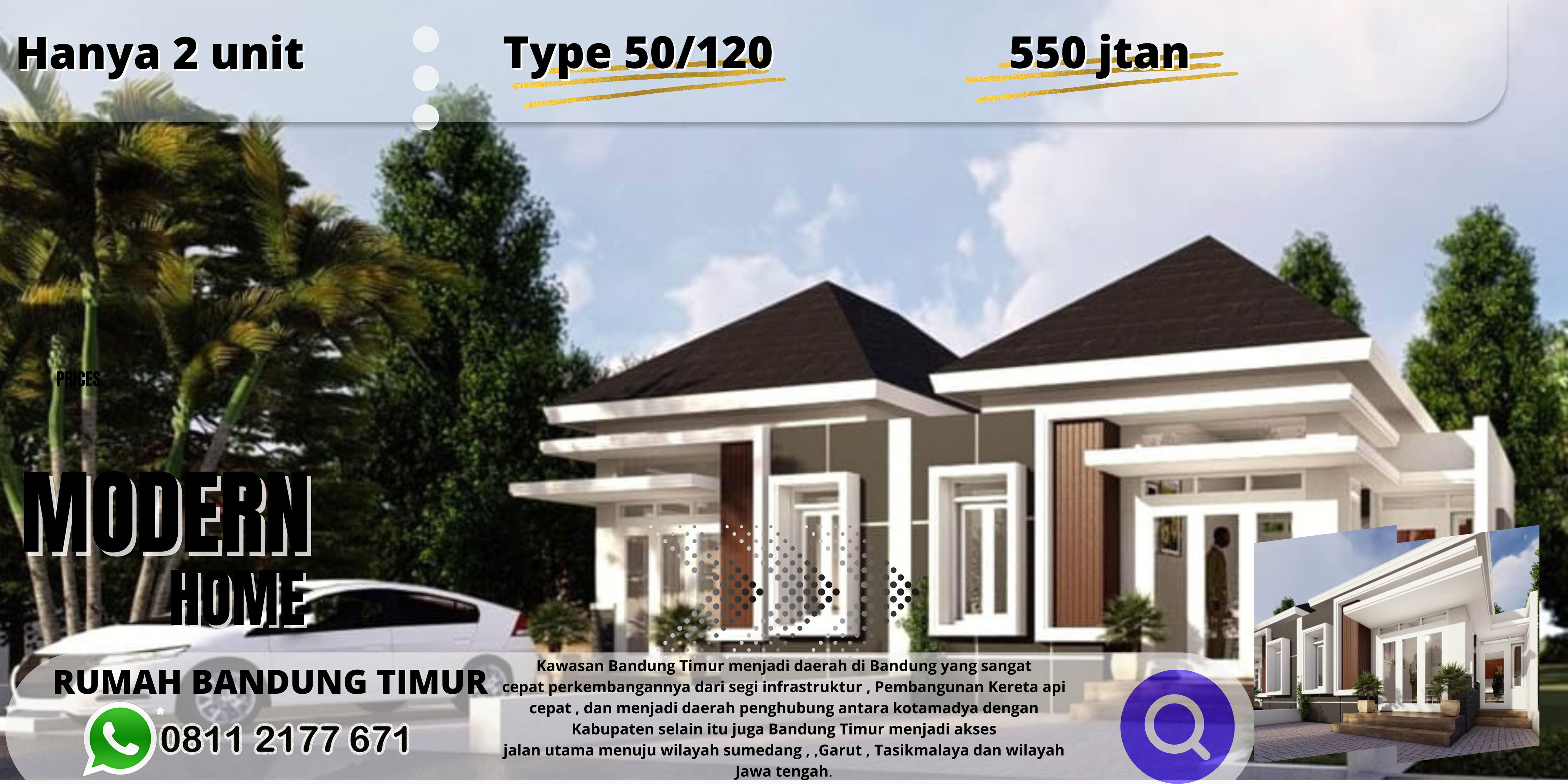 Rumah Bandung Timur type 45/120 Cibiru Hilir Bandung