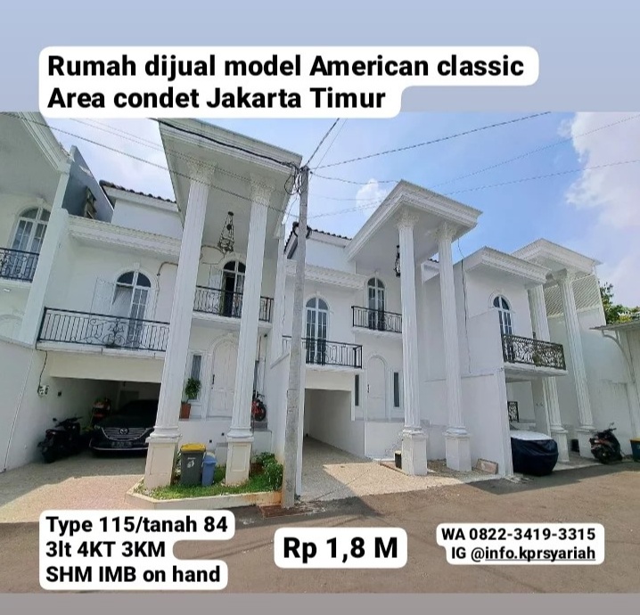 Rumah American classic siap huni area Condet Jakarta Timur