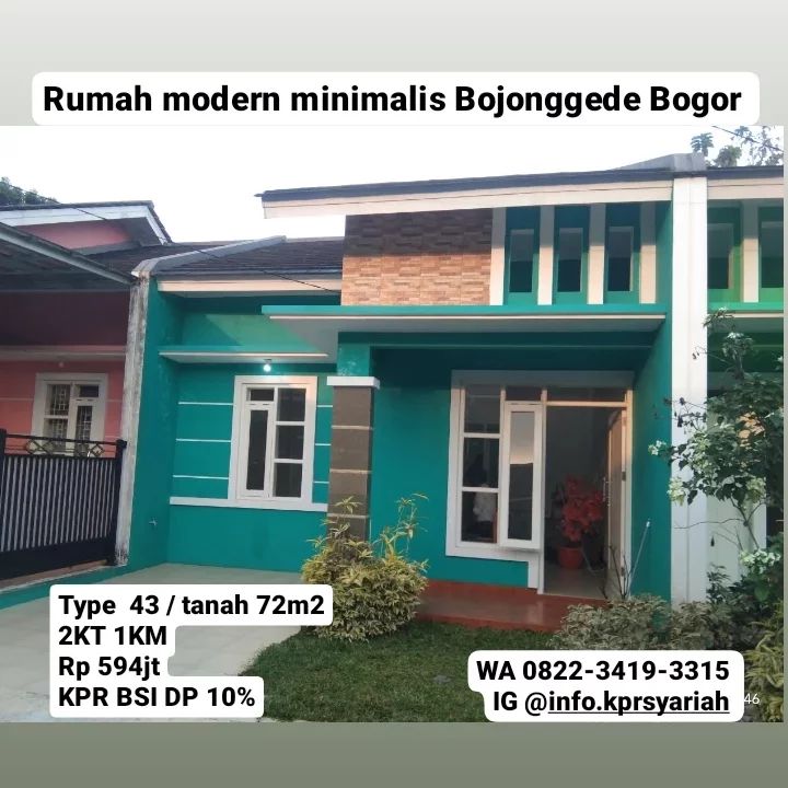 Rumah cluster minimalis shm 15menit stasiun Bojonggede Bogor