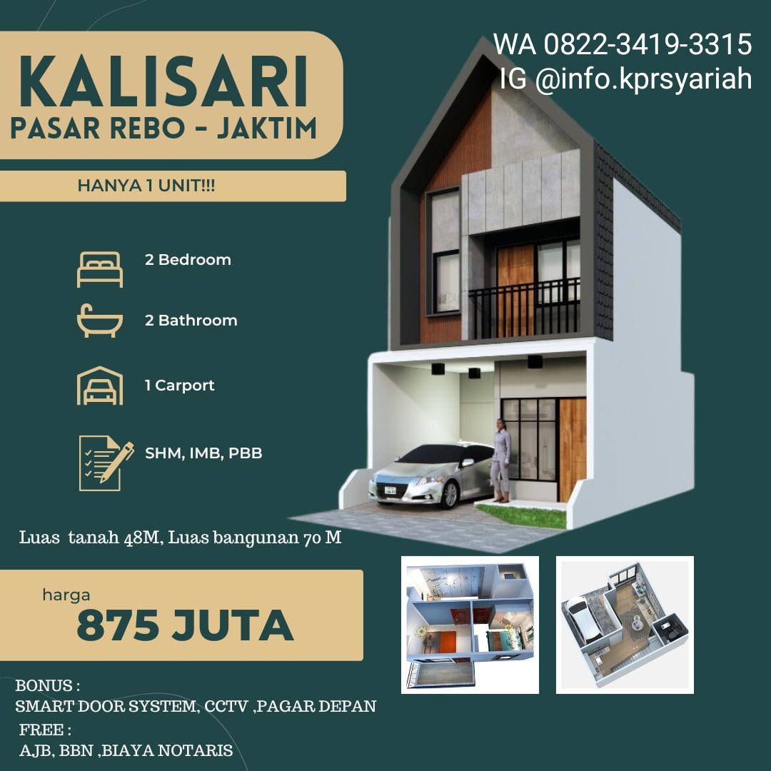 Rumah 2lantai 2kamar Kalisari Pasar Rebo Jakarta Timur