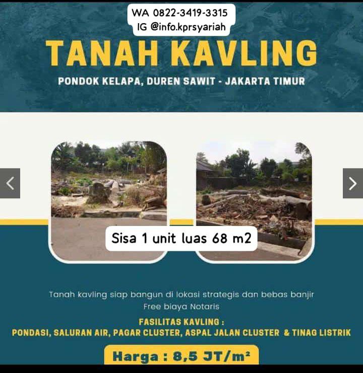 Jual tanah kavling Pondok Kelapa Duren Sawit Jakarta Timur