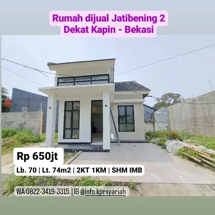 Rumah dijual ready Jatibening dekat Kapin Bekasi