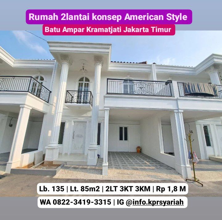 Townhouse 2lantai American classic Kramatjati Jakarta Timur