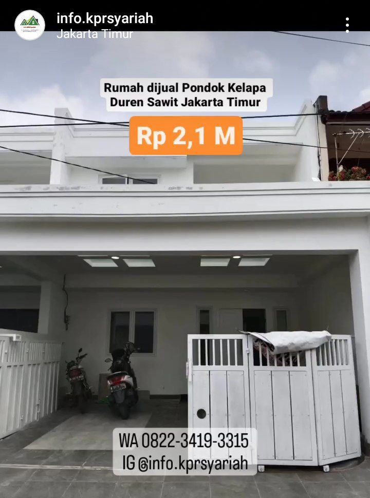 Rumah baru dalam kompleks Pondok Kelapa Duren Sawit Jakarta Timu