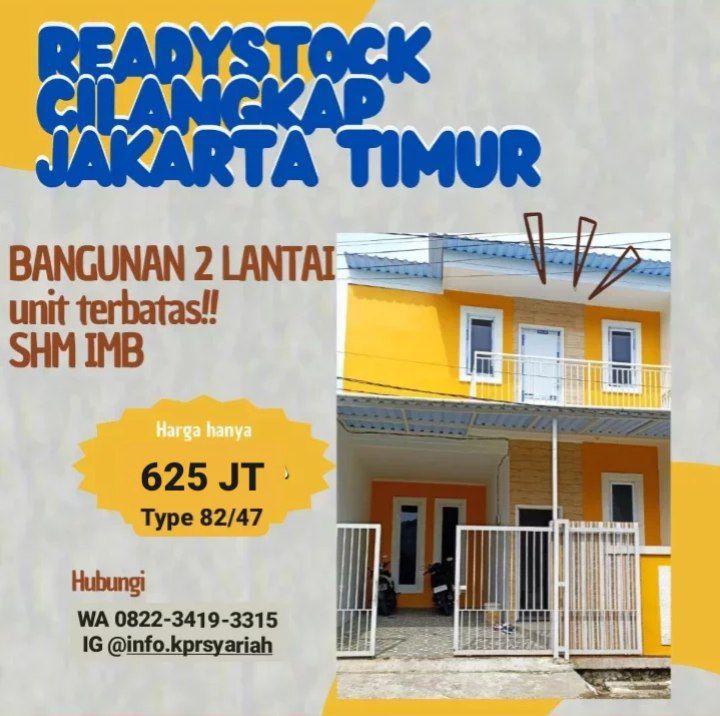 Rumah ready 2lantai Residence Cilangkap Cipayung Jakarta Timur