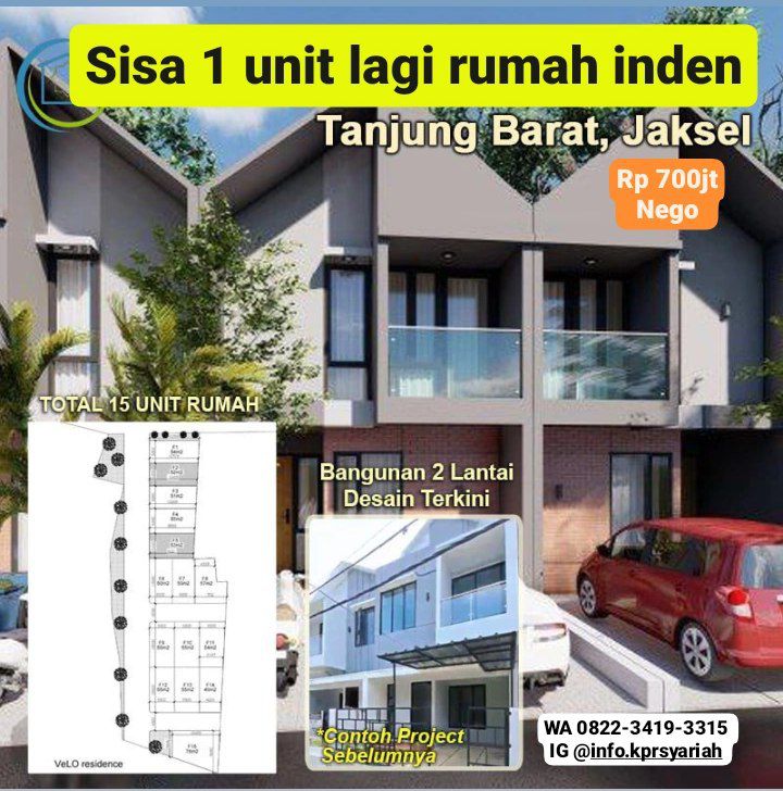 Sisa 1 unit lagi rumah 2lantai Tanjung Barat Jakarta Selatan
