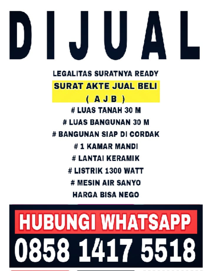 Kios atau bisa juga jadi tempat tinggal bebas banjir air bersih