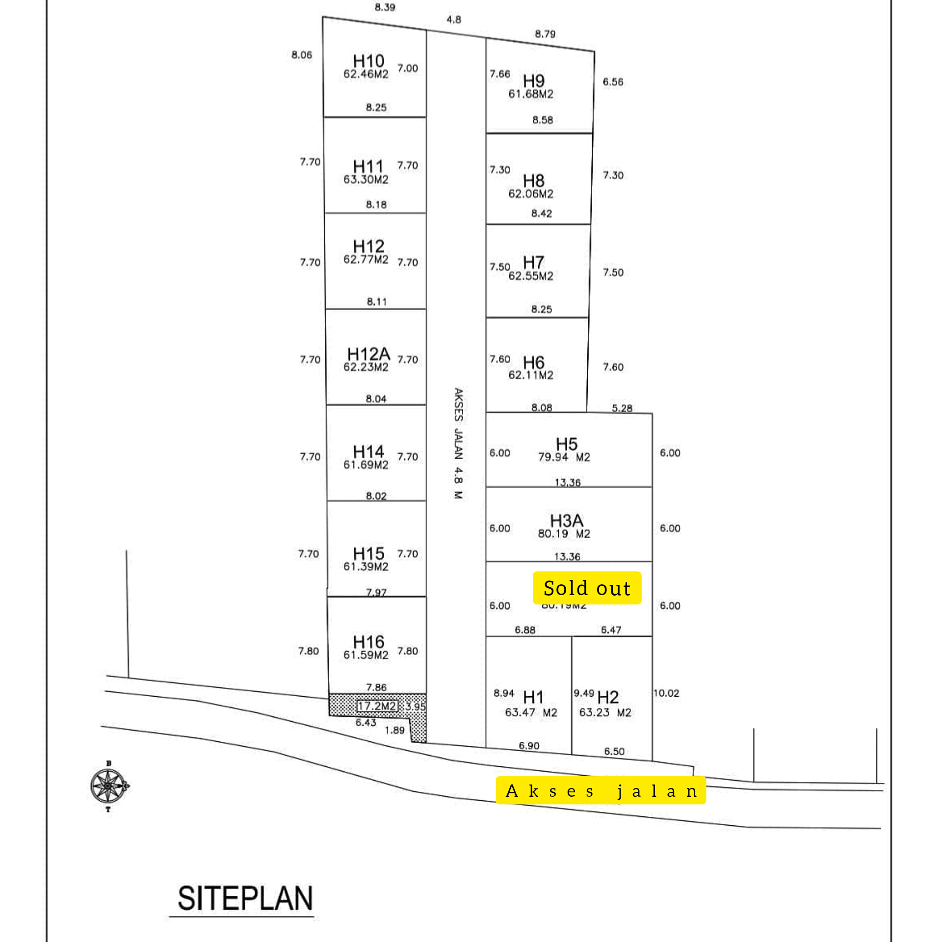 Townhouse 16 unit at Jagkarsa Jakarta selatan