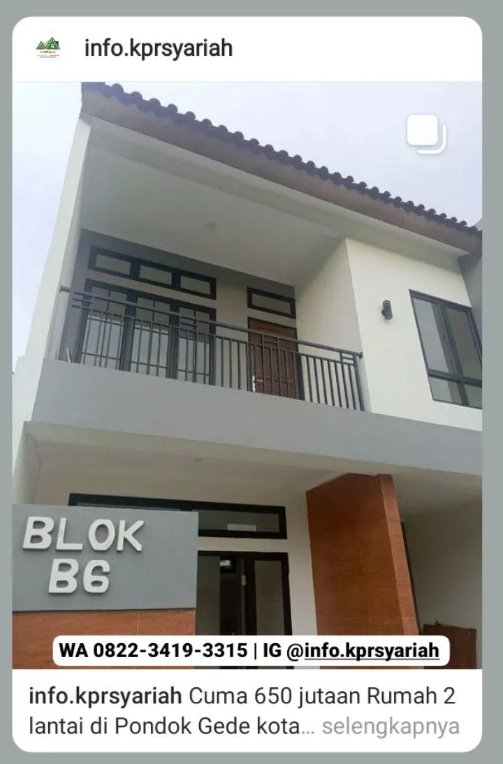 Rumah 2lantai Minimalis modern Pondok Gede kota Bekasi