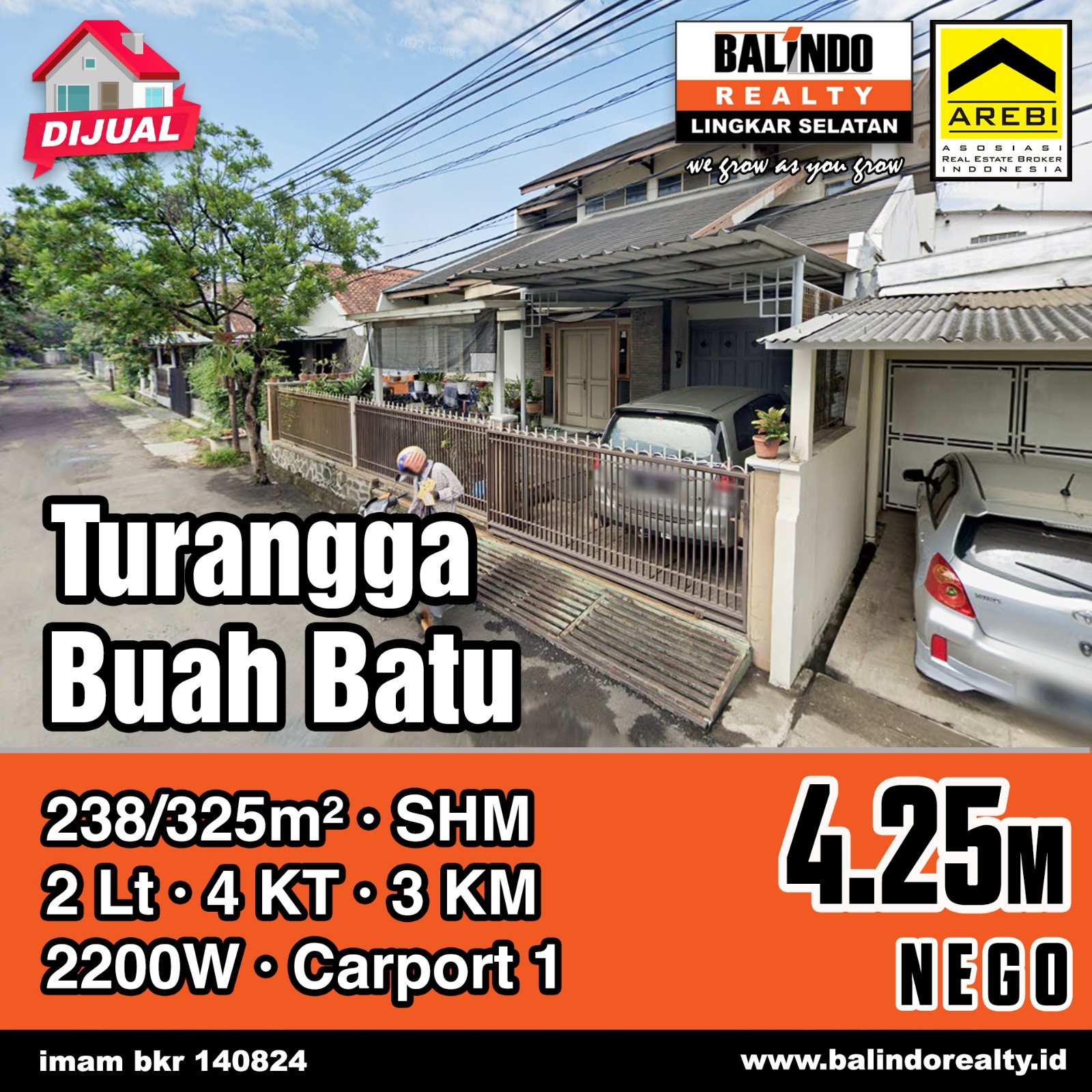 Dijual Rumah Strategis Nyaman di Turangga