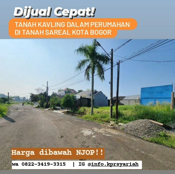 Tanah kavling siap bangun Perumahan Tanah Sareal Bogor