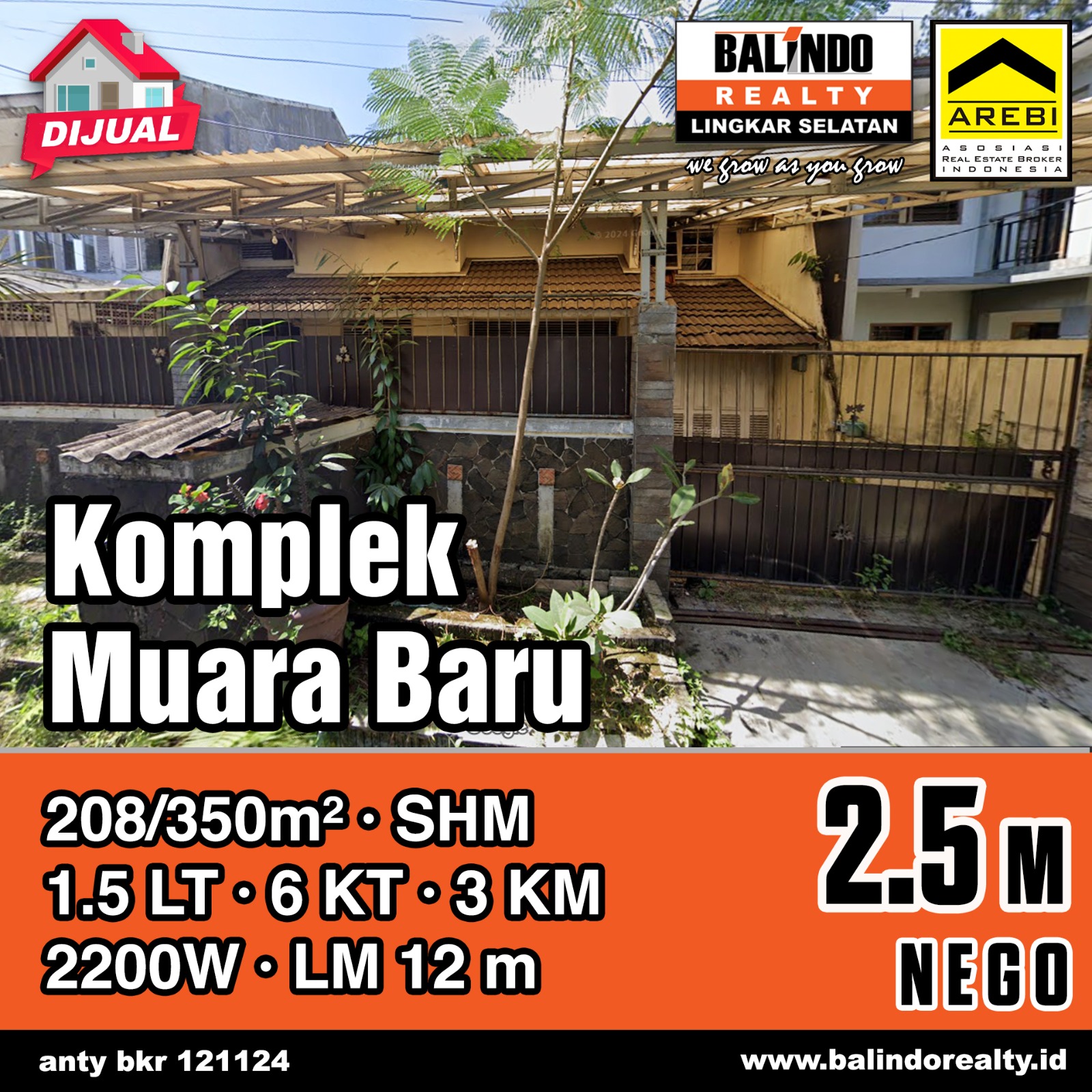 Dijual Rumah Nyaman 6 Kamar Tidur di Komplek Muara Baru