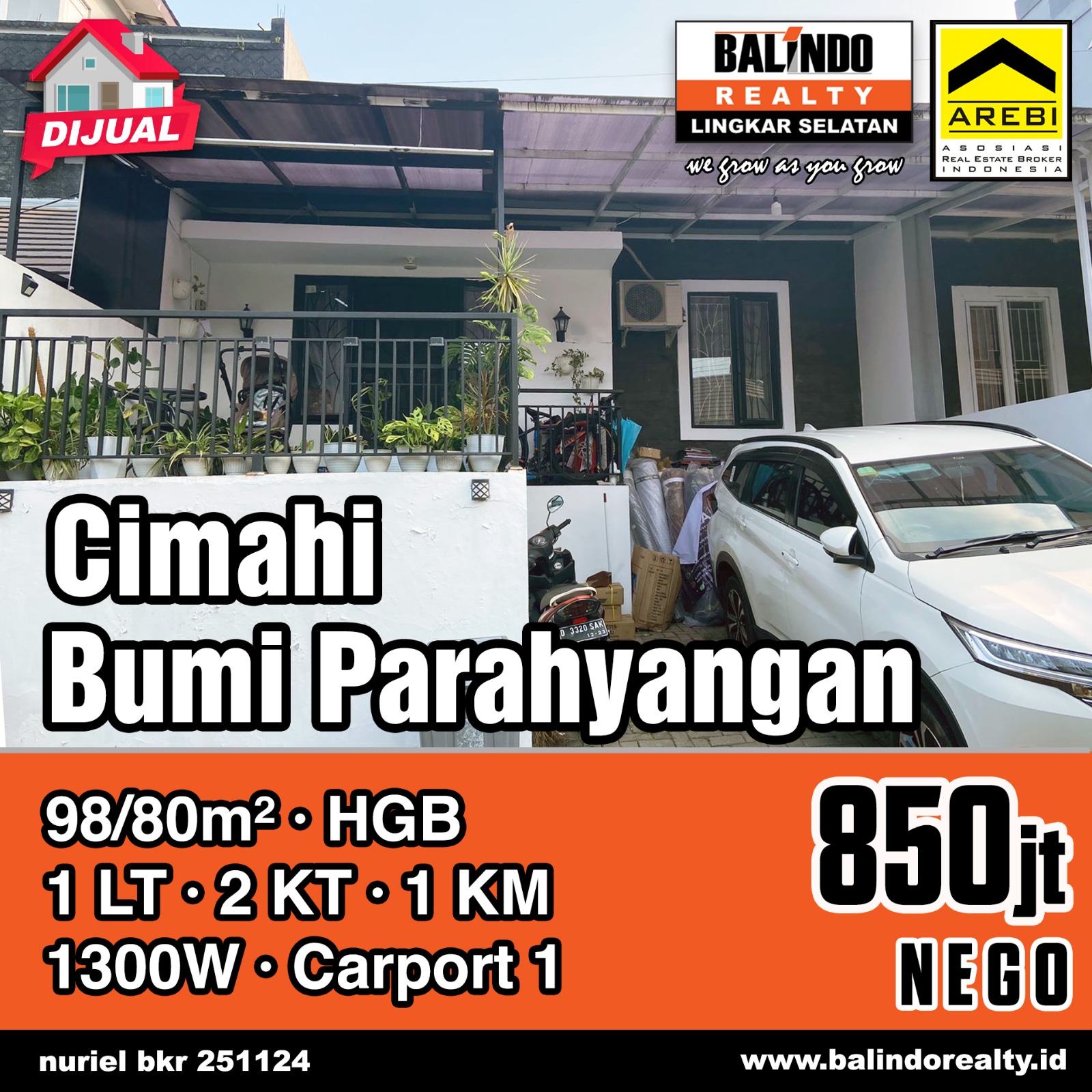 Dijual Rumah Siap Huni 800 Jutaan di Bumi Parahyangan Cimahi