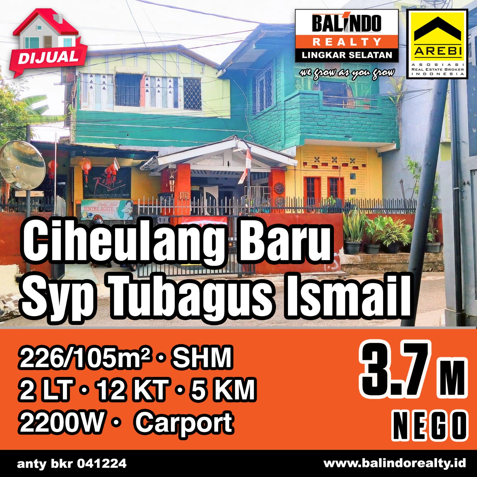 Dijual Rumah Strategis 12 Kamar Tidur di Sayap Tubagus Ismail