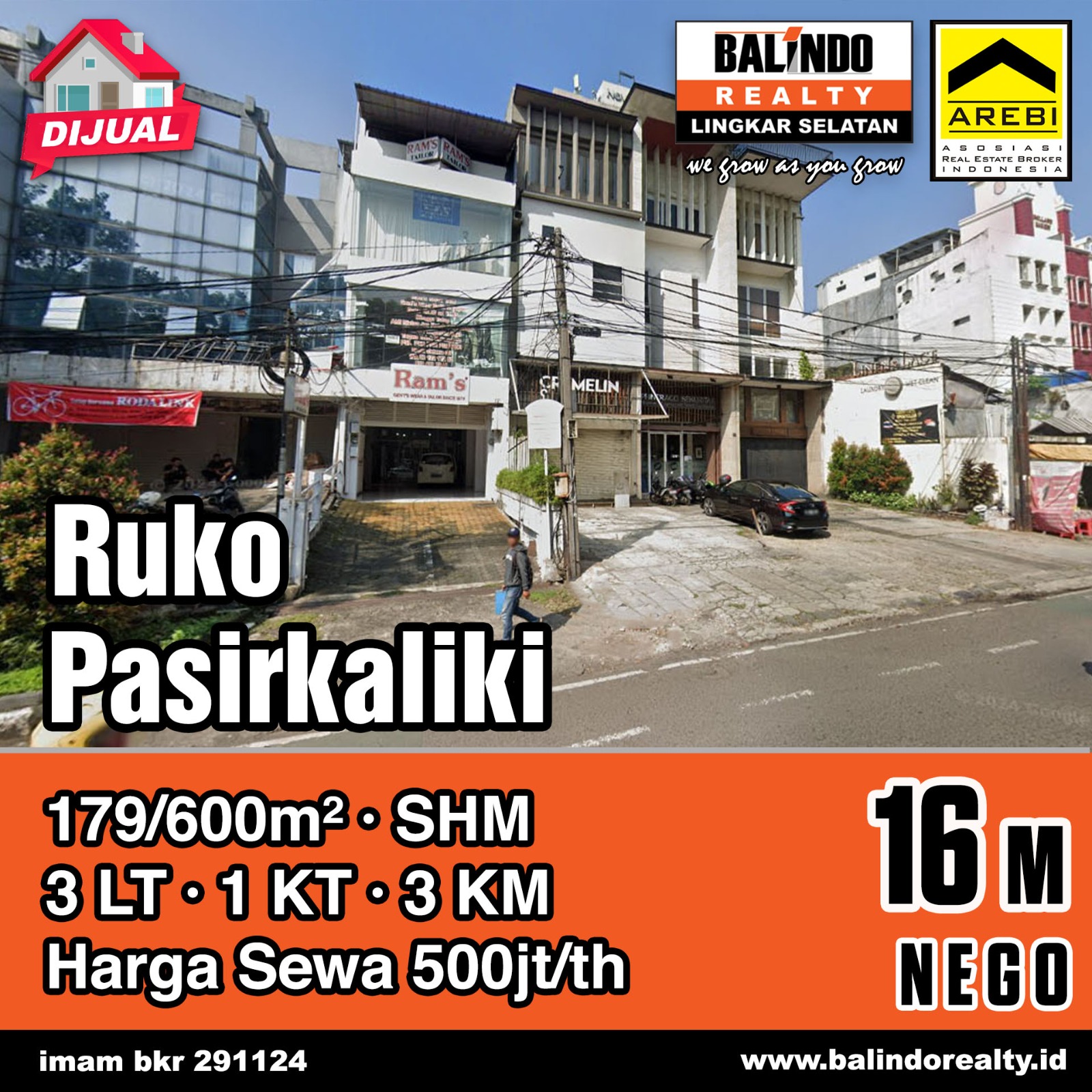 Dijual Ruko Strategis 3 Lantai di Pasirkaliki