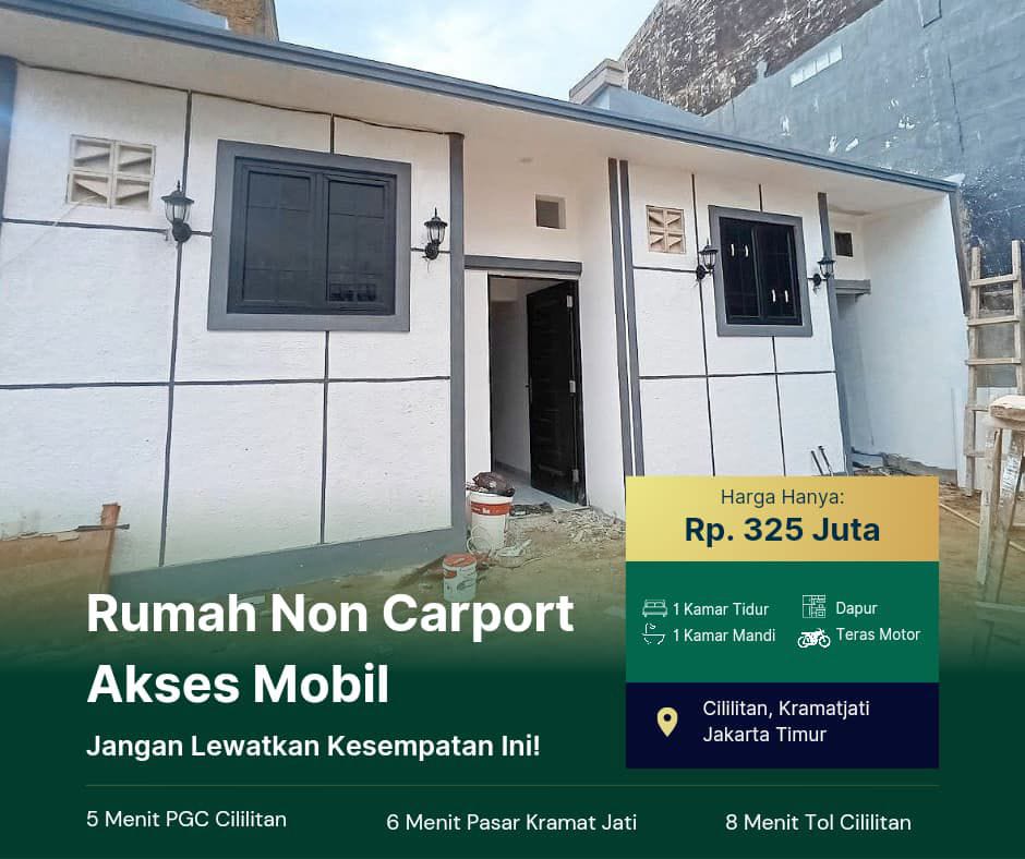 Rumah minimalis dekat PGC Cililitan Kramatjati Jakarta Timur