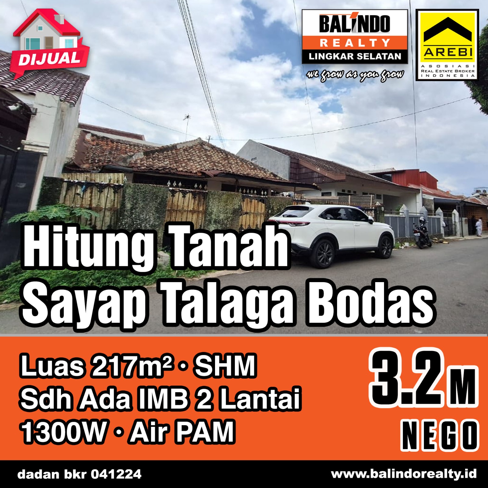 Dijual Rumah Hitung tanah di Sayap Talaga Bodas