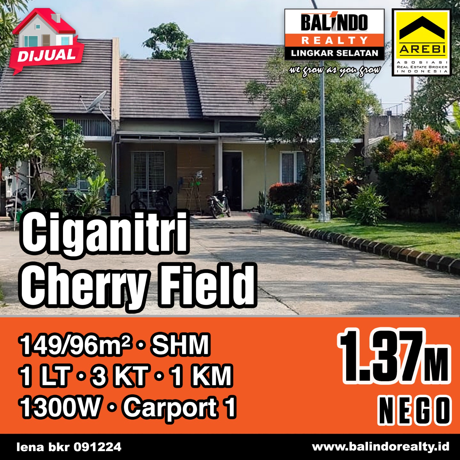 Dijual Rumah Nyaman Siap Huni di Komplek Cherry Field