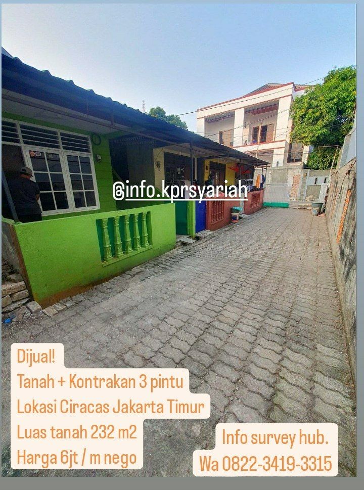 Dijual Tanah Ciracas Jakarta Timur bonus kontrakan 3 pintu