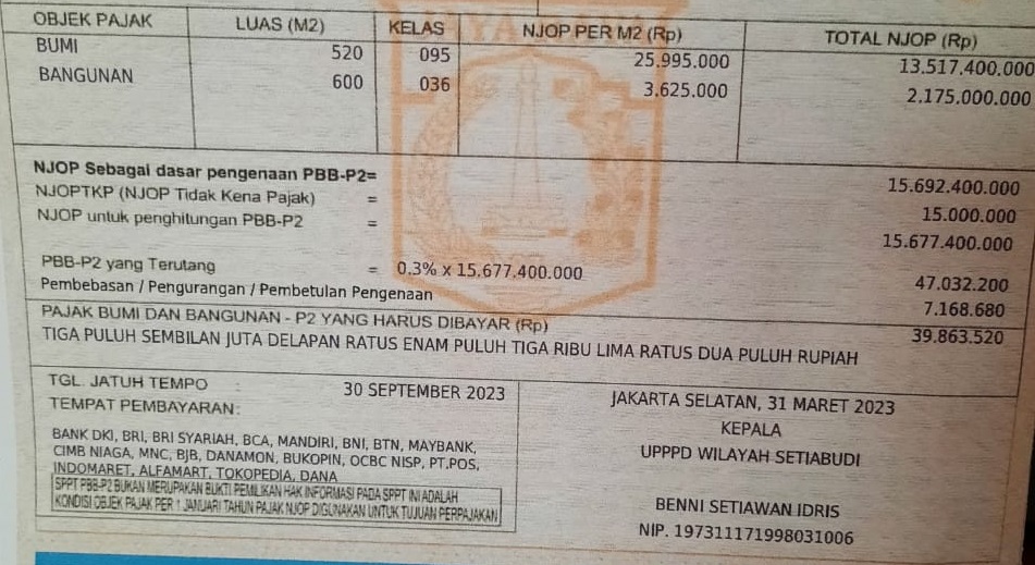 Dijual Tanah saja di Guntur, Pasar Manggis, Setiabudi, Jakarta