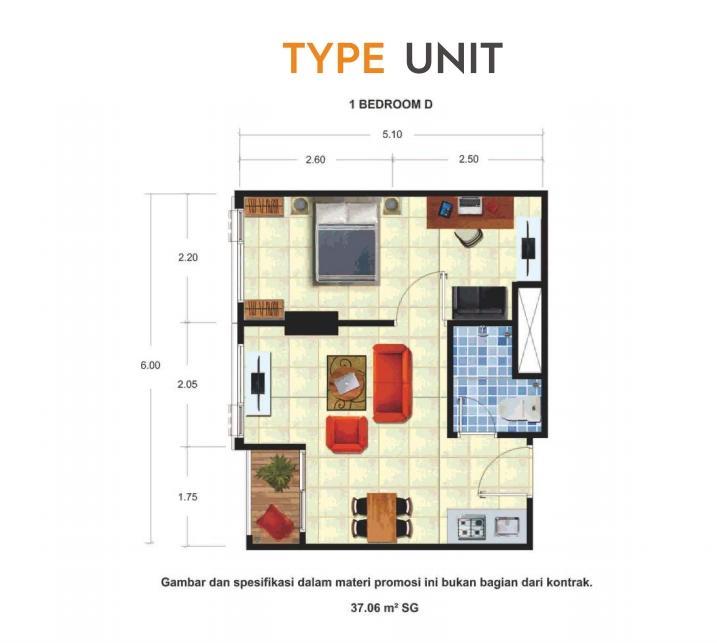 Apartemen Taman Melati Yogyakarta, Student Apartment MD968