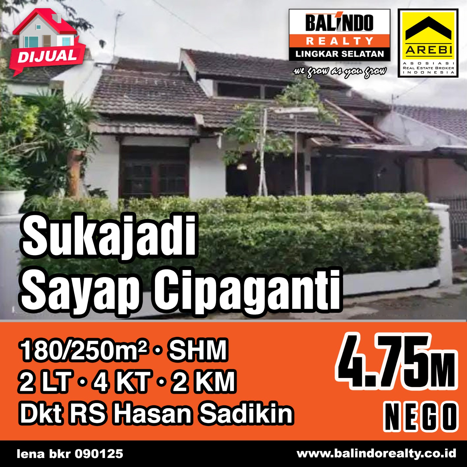 Dijual Rumah Strategis Dekat RSHS Sukajadi