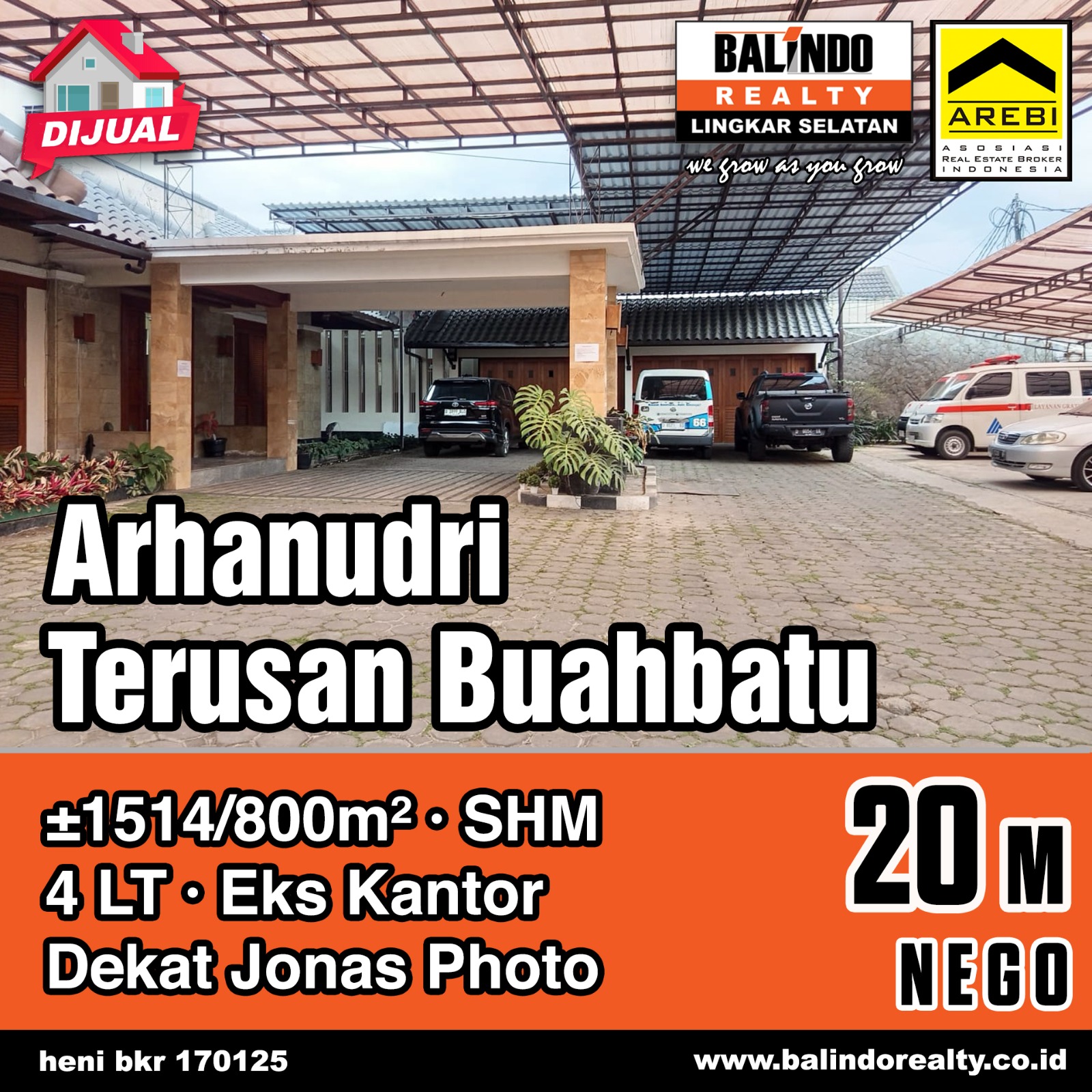 Dijual Rumah Luas Strategis di Arhanudri Ter. Buah Batu