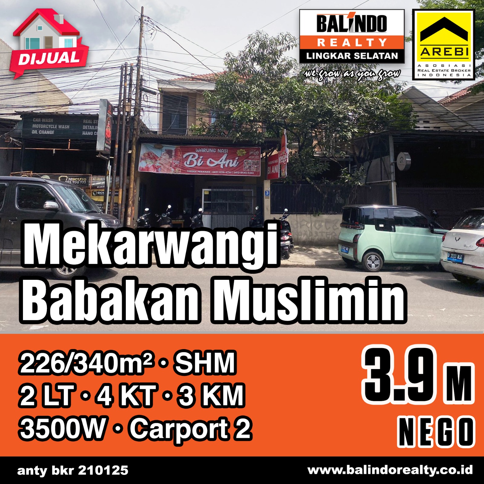 Dijual Rumah 2 Lantai Stratgeis di Babakan Muslimin Mekarwangi