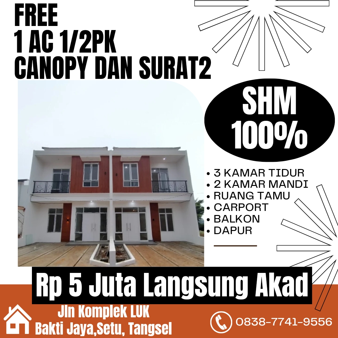 Promo Rumah 2 Lantai Kpr Tanpa Dp Di Tangsel