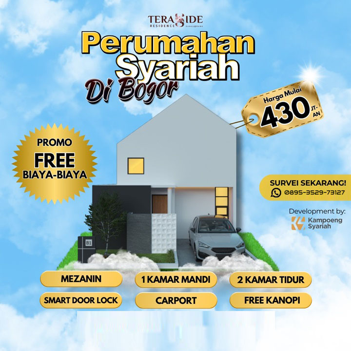 DIJUAL RUMAH SYARIAH MODERN DI BOGOR, MULAI 430 JUTAAN!