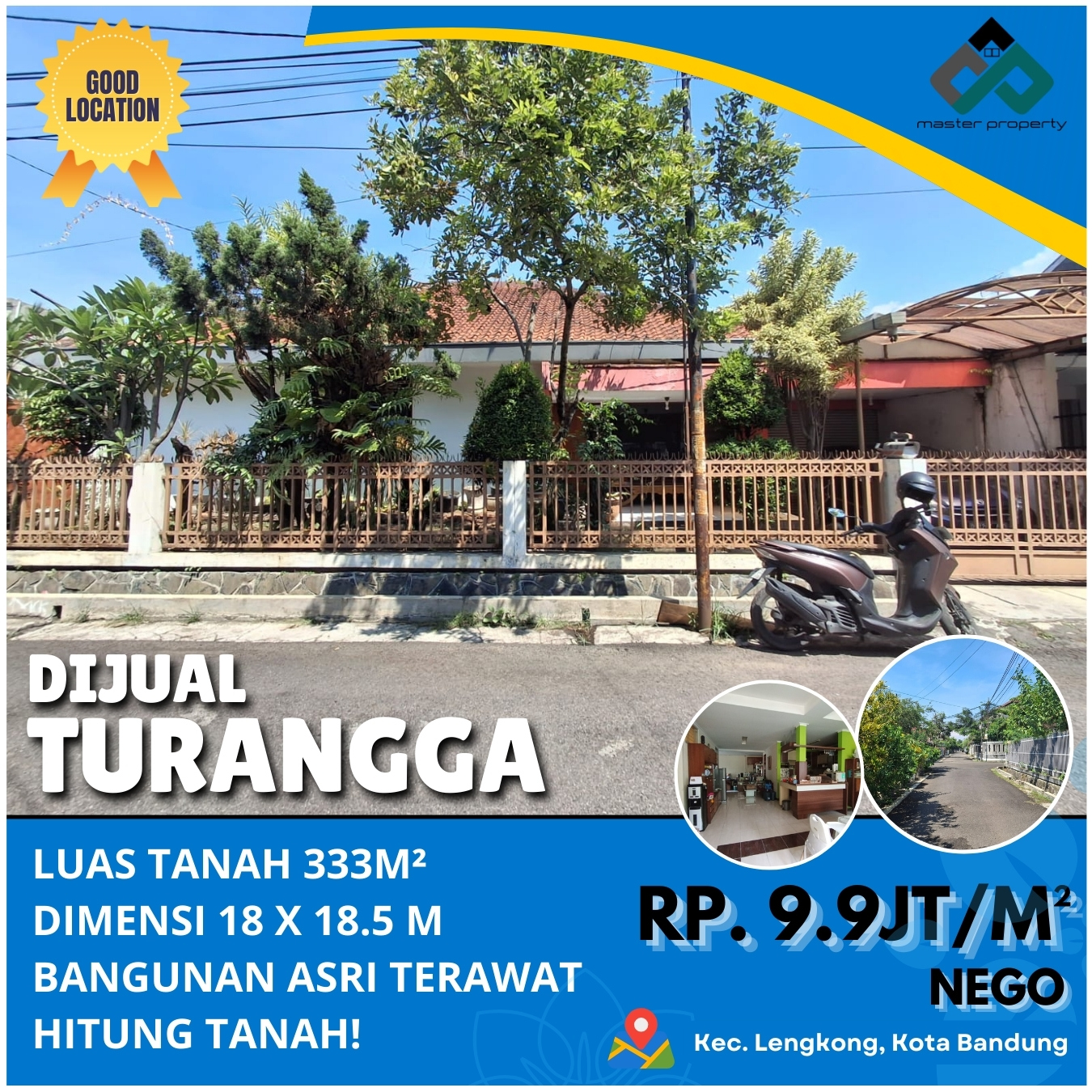 Jual cepat hitung tanah aja rumah di Turangga Buahbatu Bandung