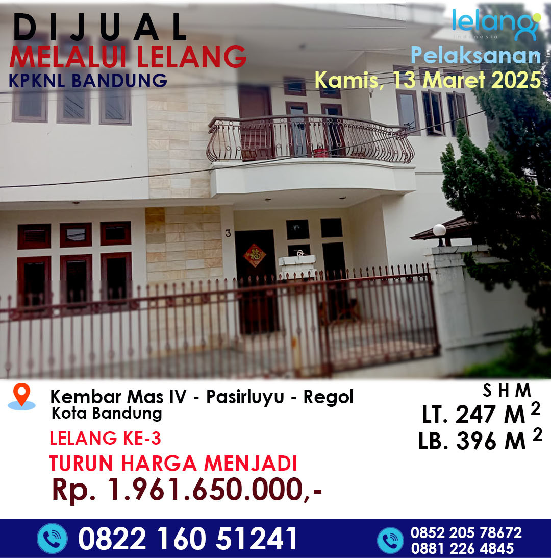 Dijual Melalui Lelang KPKNL Bandung