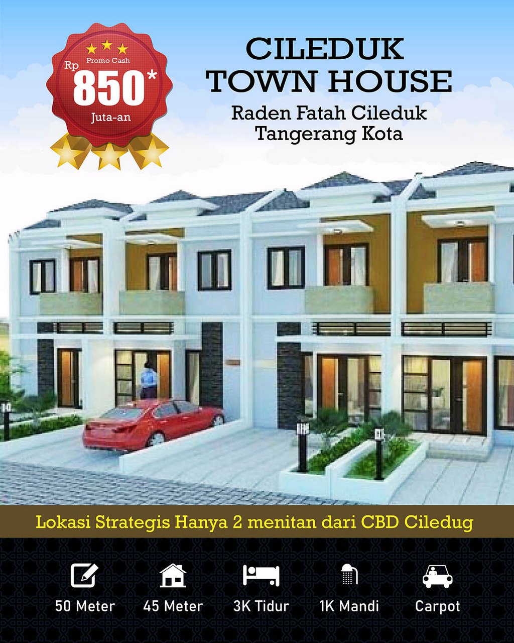 Rumah 2lantai Cluster Ciledug kota Tangerang