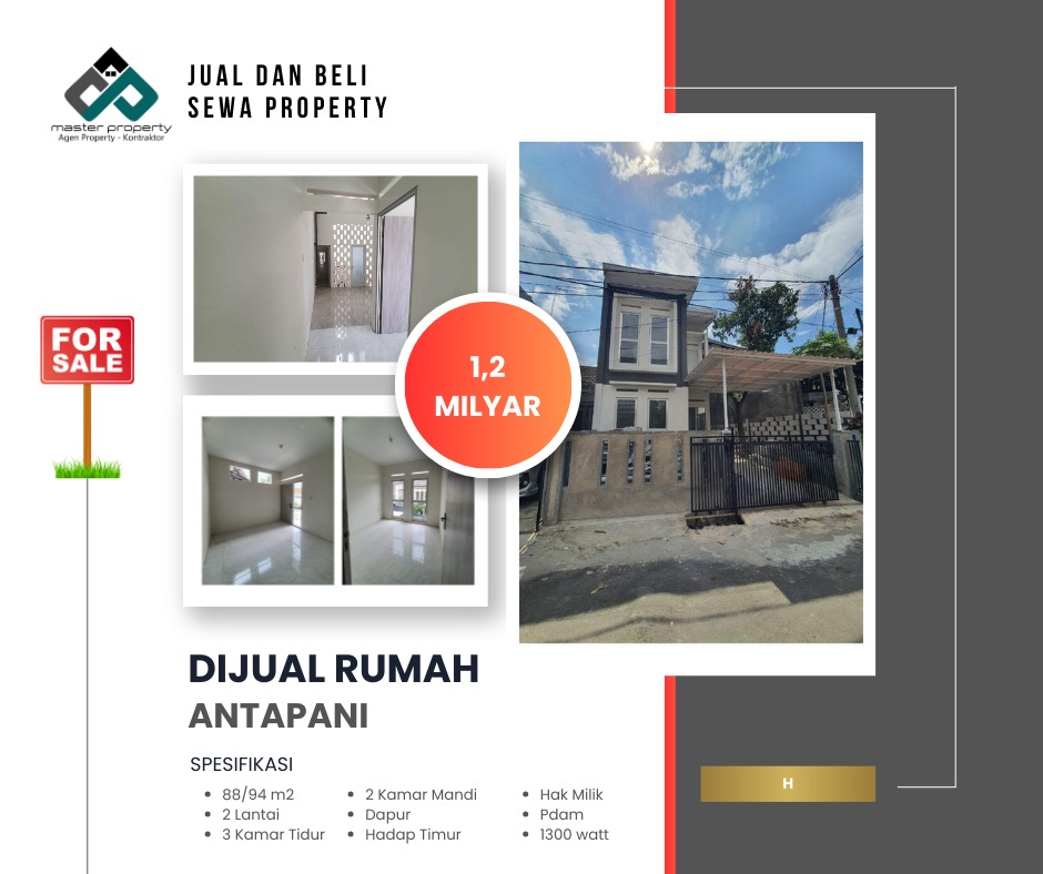 Jual cepat rumah baru 2 lantai di Komplek Antapani Kota Bandung