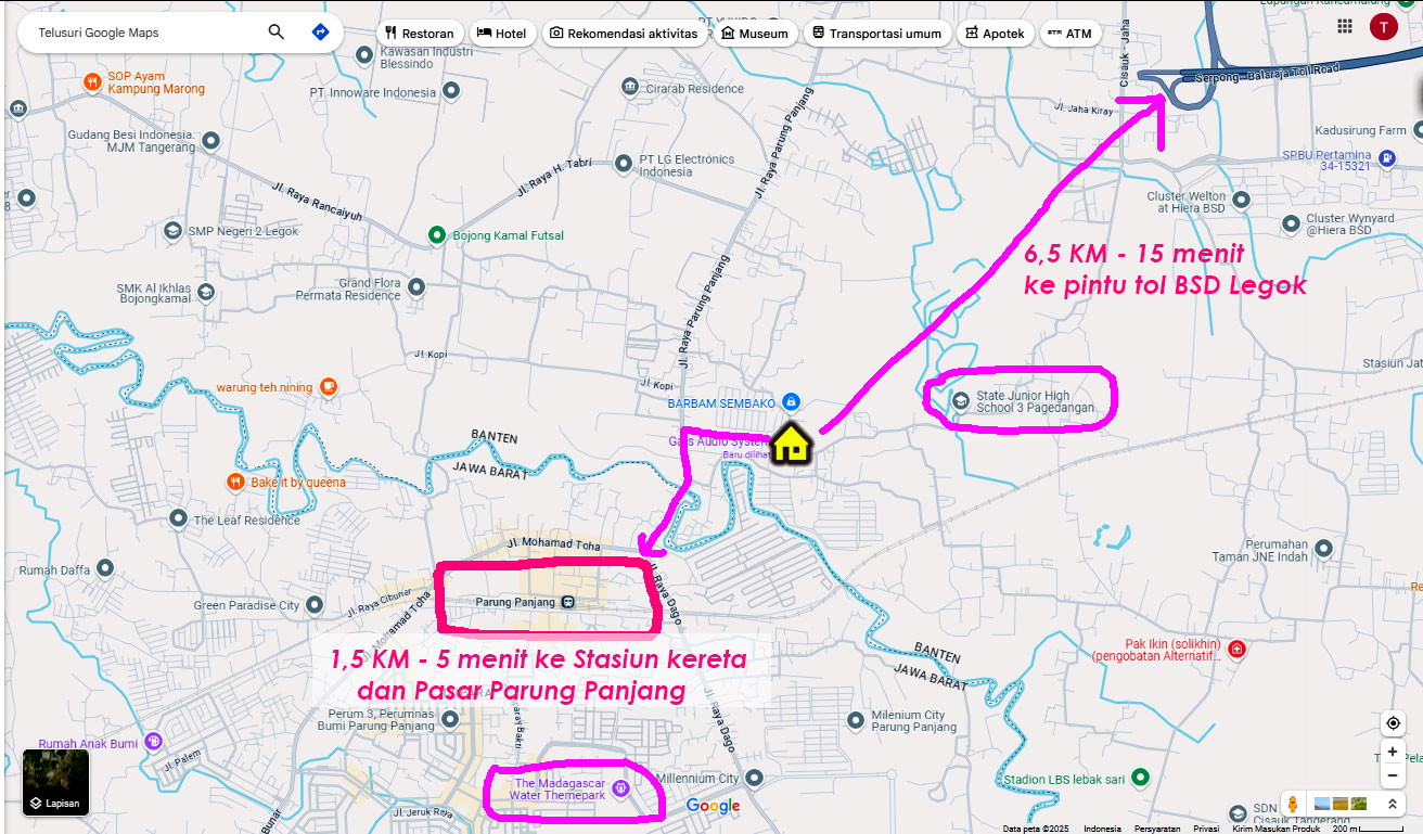 Rumah tanah 480 M dekat stasiun kereta