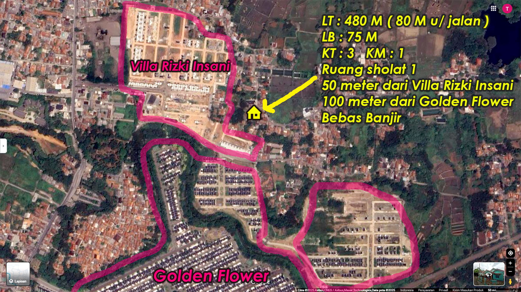 Rumah tanah 480 M dekat stasiun kereta