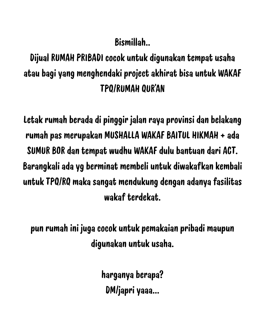 Dijual Cepat Rumah Strategis Nol KM Jalan Raya Provinsi