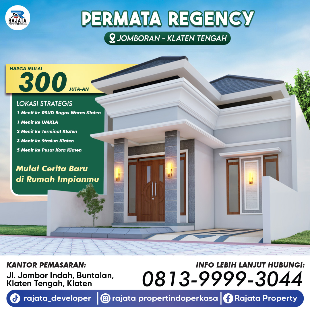 Rumah Mewah Lokasi Strategis - Permata Regency Jomboran Klaten