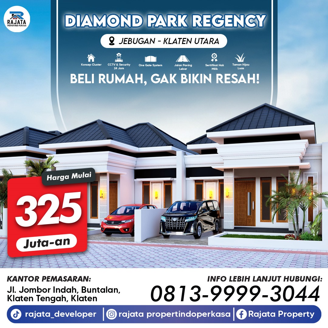Rumah Mewah DIamond Park Regency dekat GT Klaten bisa KPR