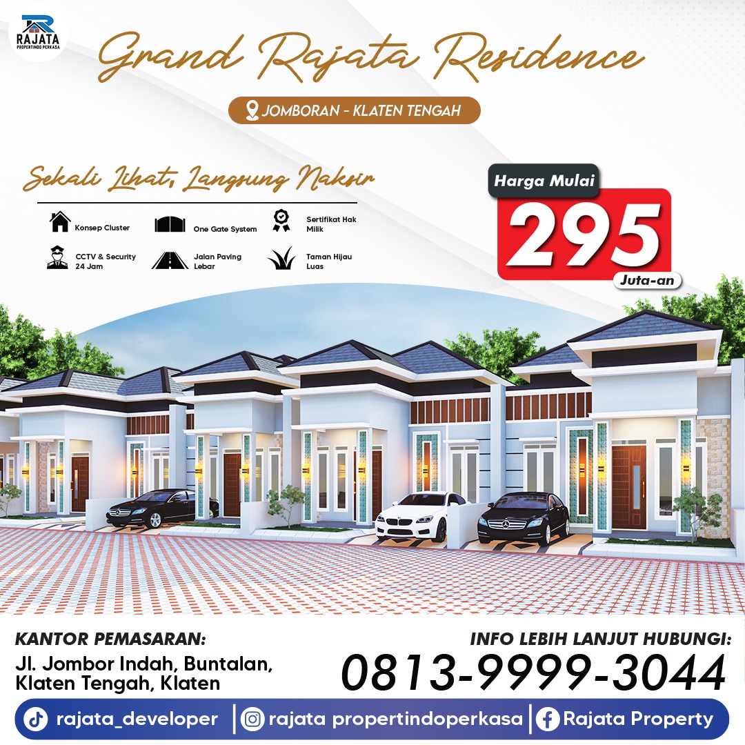 Rumah Modern di Grand Rajata Residence - dekat dengan KAI Klaten