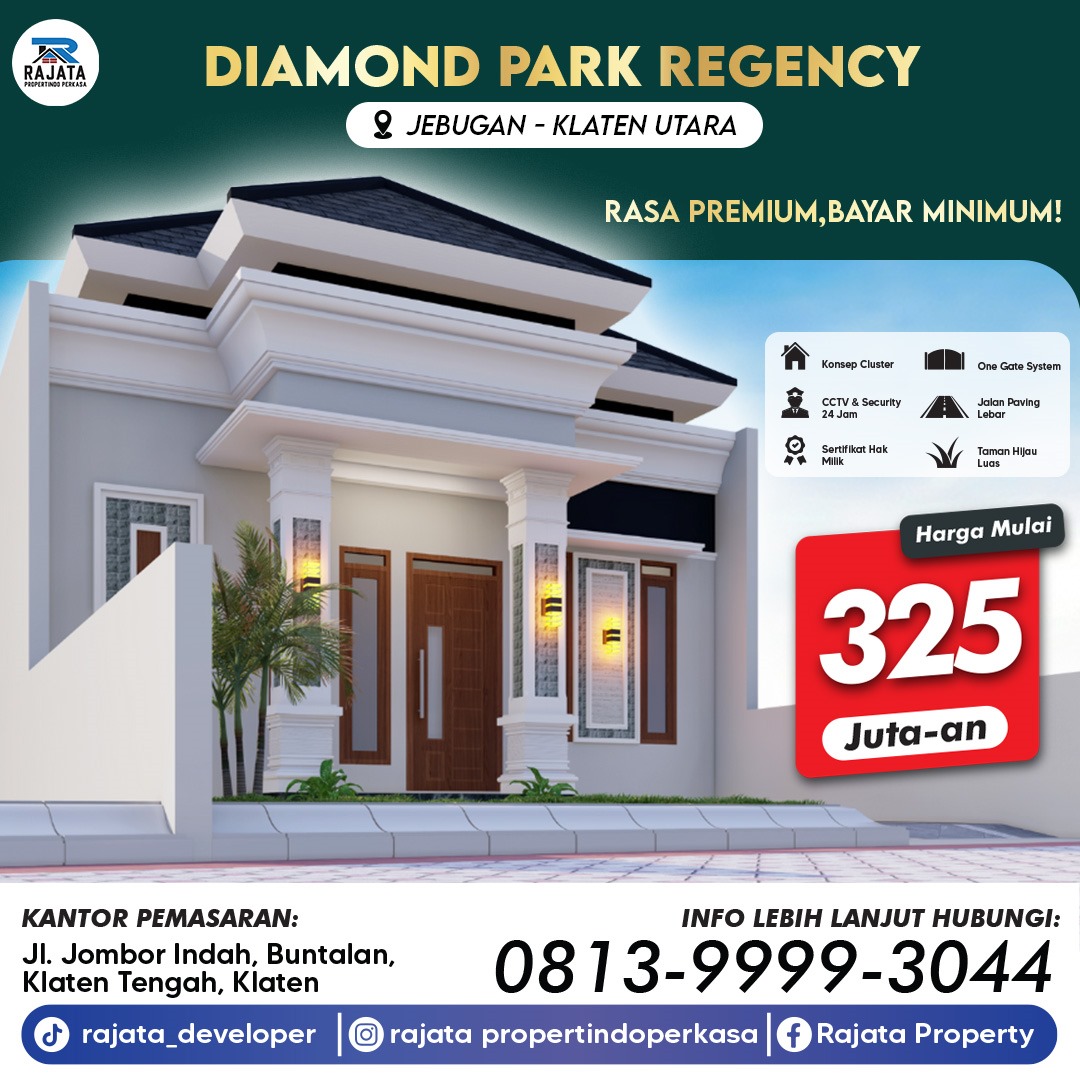 Rumah Mewah DIamond Park Regency dekat GT Klaten bisa KPR